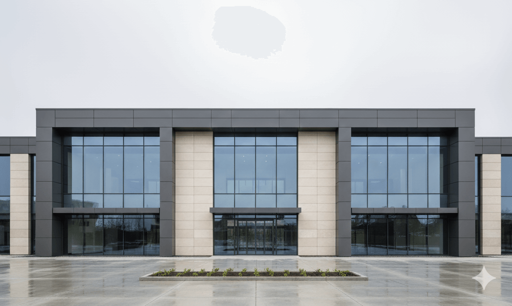 Fachada de uma empresa moderna